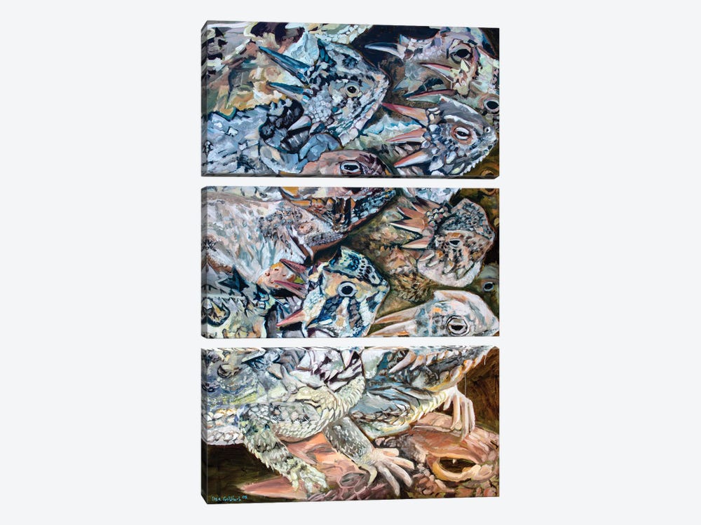 Horned Lizard Swarm by Lisa Goldfarb 3-piece Art Print