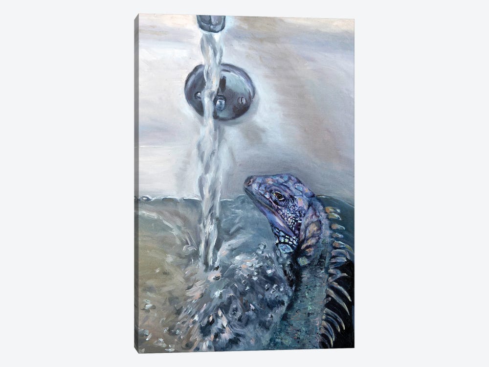 Lizard Bath by Lisa Goldfarb 1-piece Canvas Wall Art