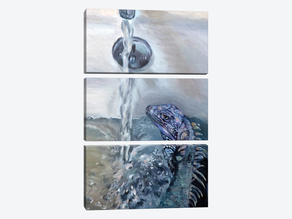 Lizard Bath by Lisa Goldfarb 3-piece Canvas Art