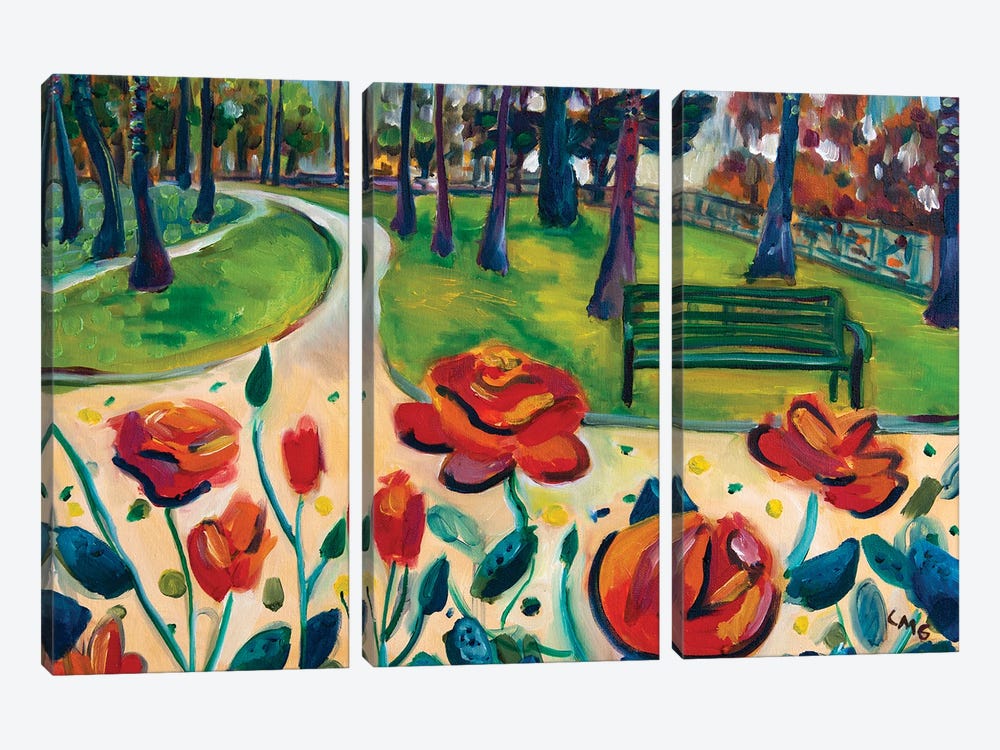 Palisades Park Blooms, Santa Monica by Lisa Goldfarb 3-piece Canvas Print