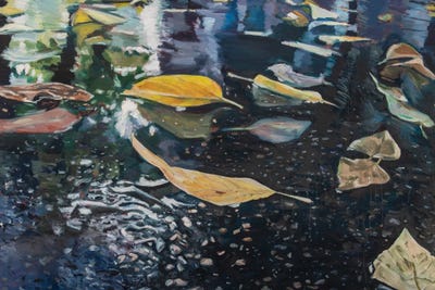 Leaves On The Street In Budapest by Lisa Goldfarb multi panel art