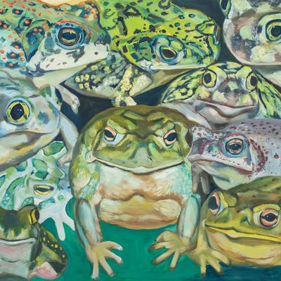 Toad Swarm by Lisa Goldfarb multi panel art
