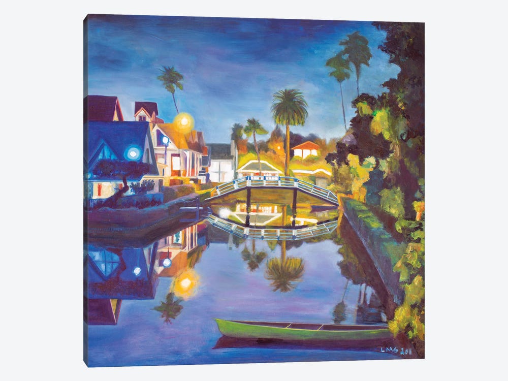 Venice Canal Night by Lisa Goldfarb 1-piece Canvas Art Print