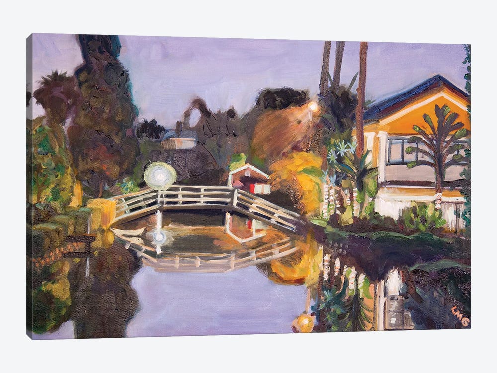 Venice Canal Purples, Bridge At Night by Lisa Goldfarb 1-piece Canvas Print
