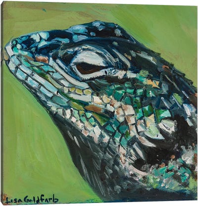 Yarrow's Spiny Lizard Portrait Canvas Art Print - Lizard Art