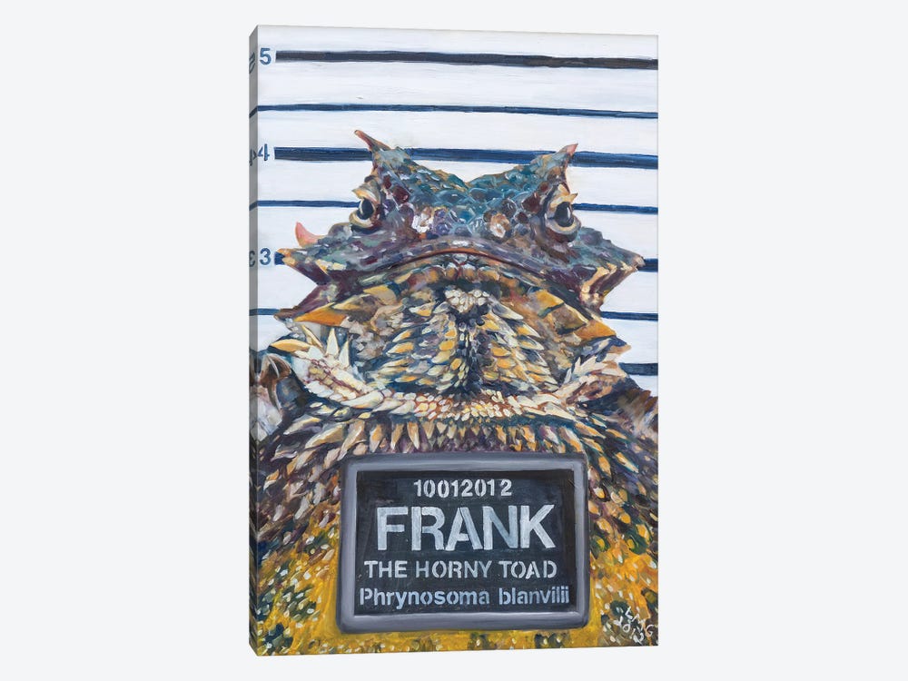 Wanted, Frank, The Horny Toad by Lisa Goldfarb 1-piece Canvas Print