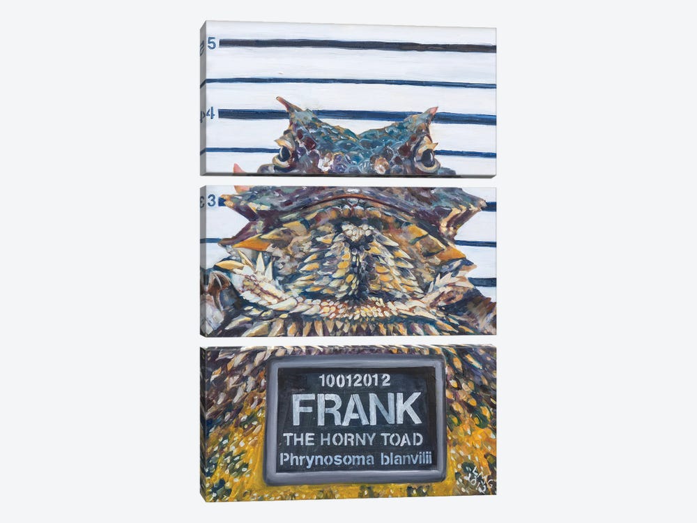 Wanted, Frank, The Horny Toad by Lisa Goldfarb 3-piece Art Print
