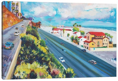 California Incline And PCH Day, Santa Monica, CA Canvas Art Print - Santa Monica