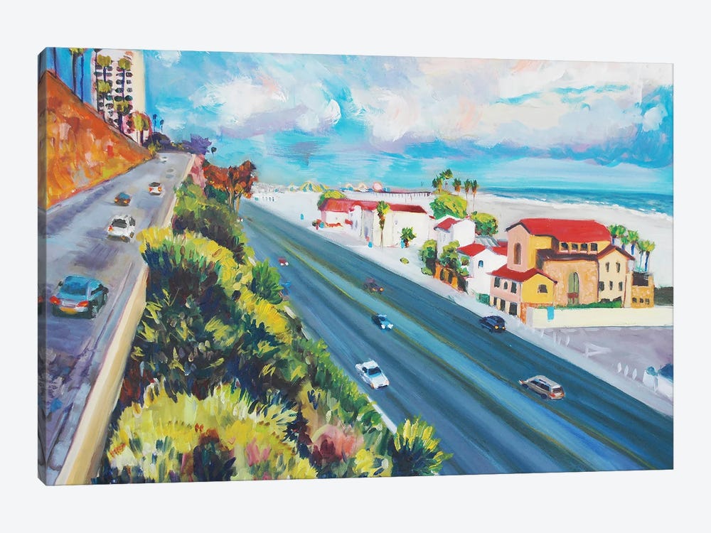 California Incline And PCH Day, Santa Monica, CA by Lisa Goldfarb 1-piece Canvas Wall Art