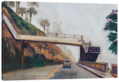 Santa Monica Incline Fog Canvas Art Print - Santa Monica