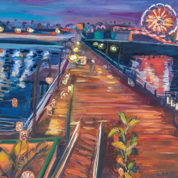 Lisa Goldfarb: Santa Monica Pier Night by Lisa Goldfarb
