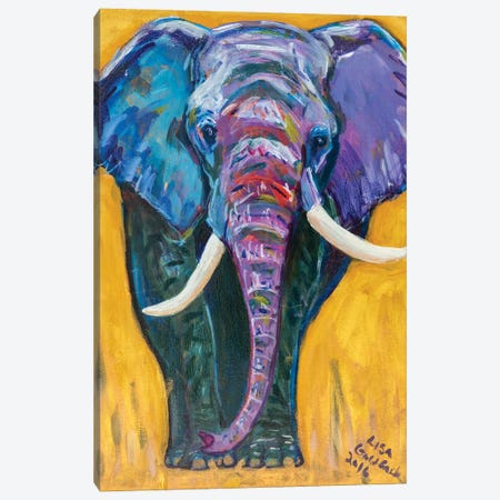 Elephant Gold Canvas Print #LGZ43} by Lisa Goldfarb Art Print