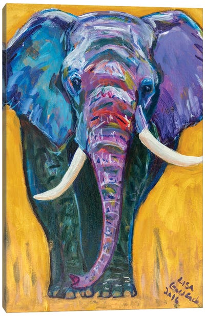 Elephant Gold Canvas Art Print - Lisa Goldfarb