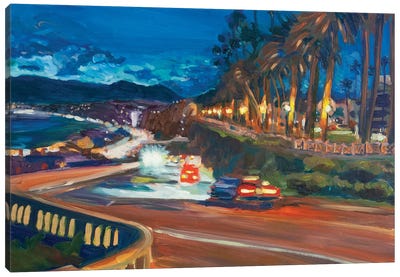 Santa Monica Incline Night (From Top) Canvas Art Print - Lisa Goldfarb