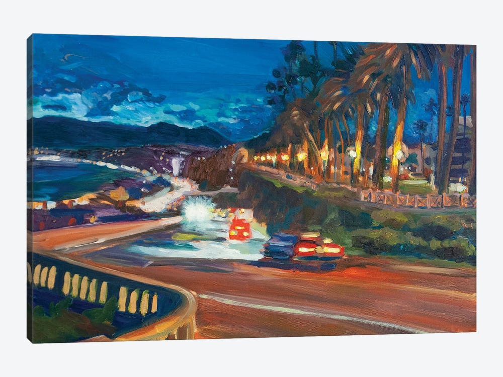 Santa Monica Incline Night (From Top) by Lisa Goldfarb 1-piece Canvas Artwork