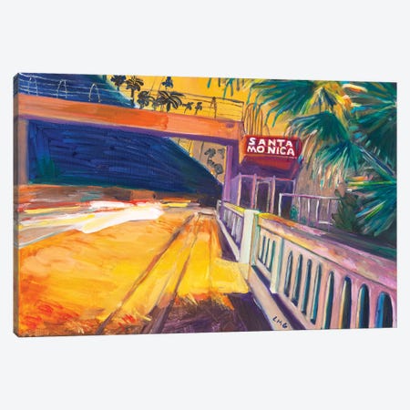 California Incline Yellow Lights Night Canvas Print #LGZ6} by Lisa Goldfarb Canvas Art