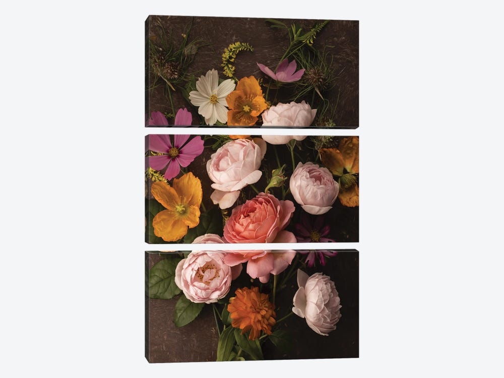 A Pocket Full Of Posies by Leah McLean 3-piece Canvas Art Print
