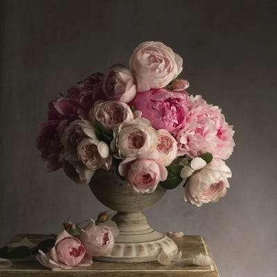 Vintage Pink Petals by Leah McLean framed wall art