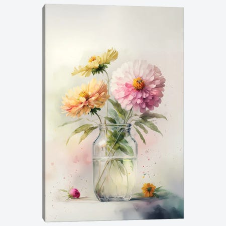 Summer Sherbert Blooms Canvas Print #LHM4} by Leah McLean Art Print