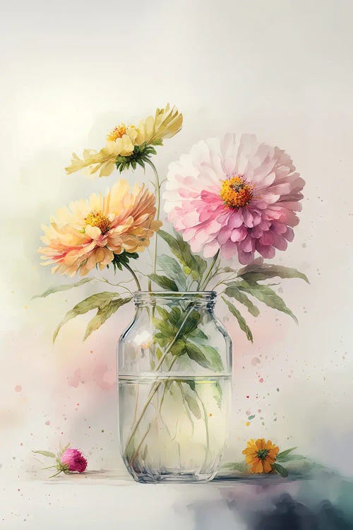 Summer Sherbert Blooms by Leah McLean wall art