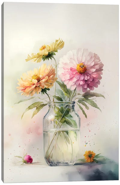 Summer Sherbert Blooms Canvas Art Print - Leah McLean