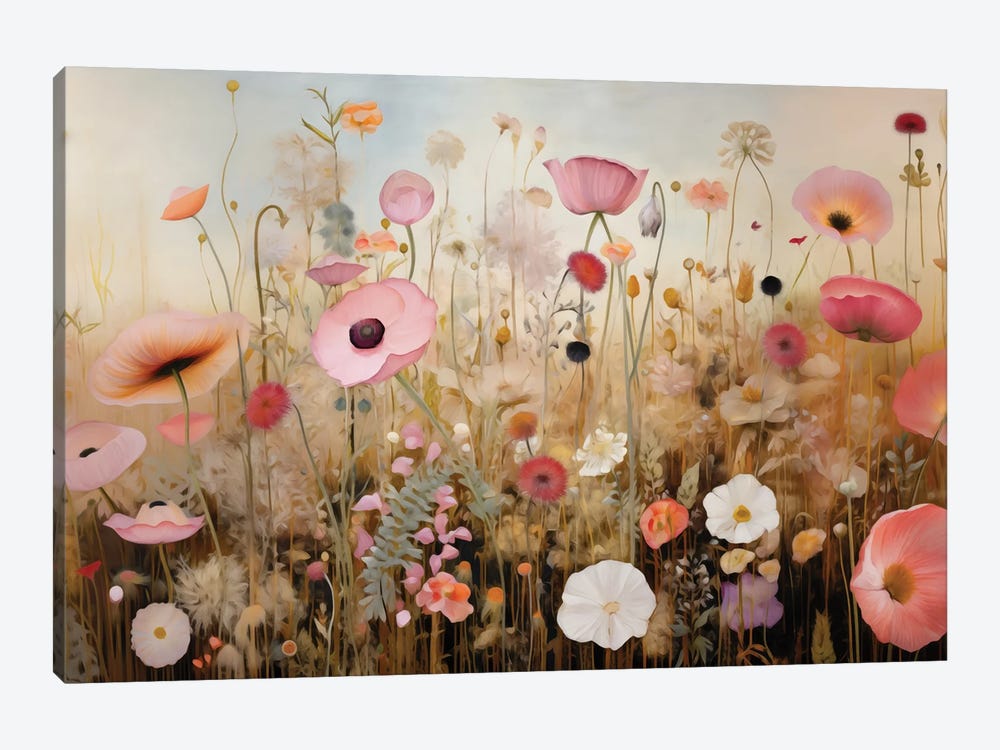 Meadow Flowers by Leah McLean 1-piece Canvas Art Print