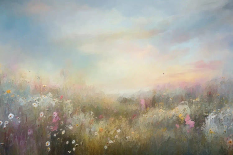 Pastel Meadow Morning by Leah McLean wall art