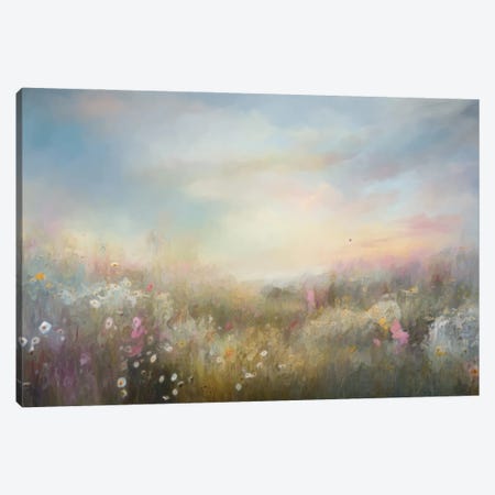 Pastel Meadow Morning Canvas Print #LHM8} by Leah McLean Canvas Wall Art