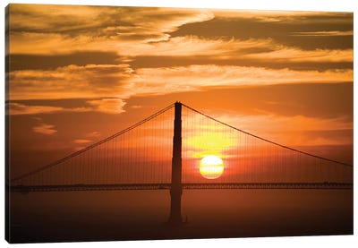 Golden Gate Bridge At Sunset, San Francisco, California, USA Canvas Art Print - Golden Gate Bridge