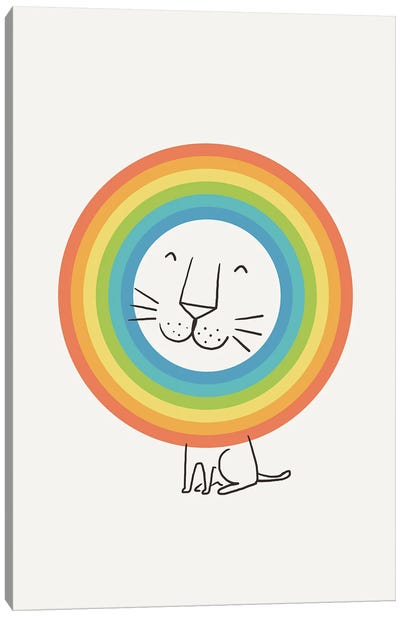 A Happy Lion Canvas Art Print - Pre-K & Kindergarten