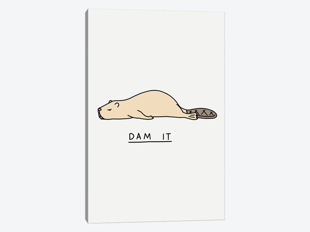 Moody Animals: Beaver by Lim Heng Swee 1-piece Canvas Art Print