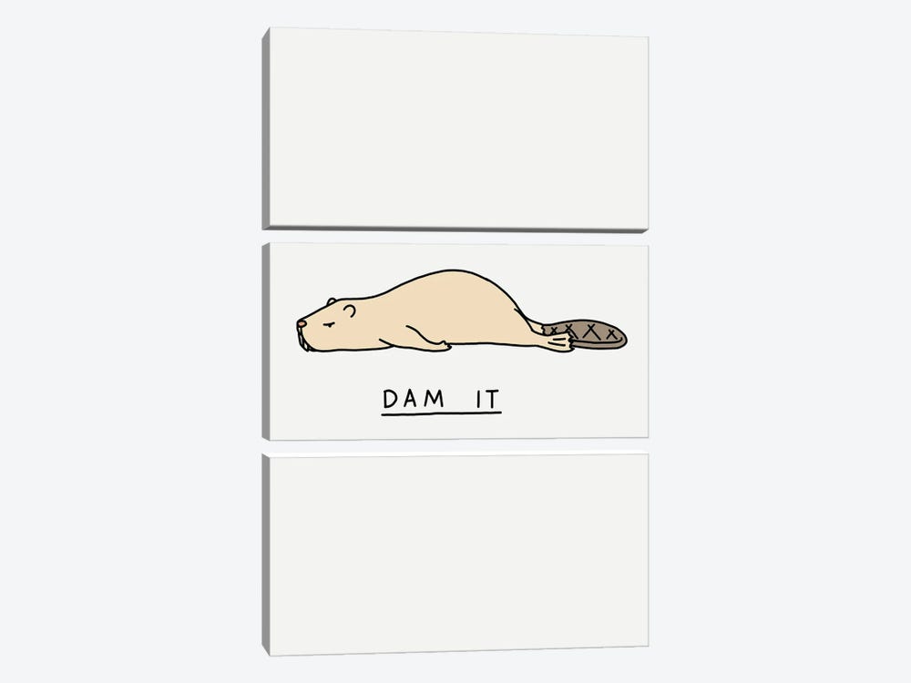 Moody Animals: Beaver by Lim Heng Swee 3-piece Canvas Art Print