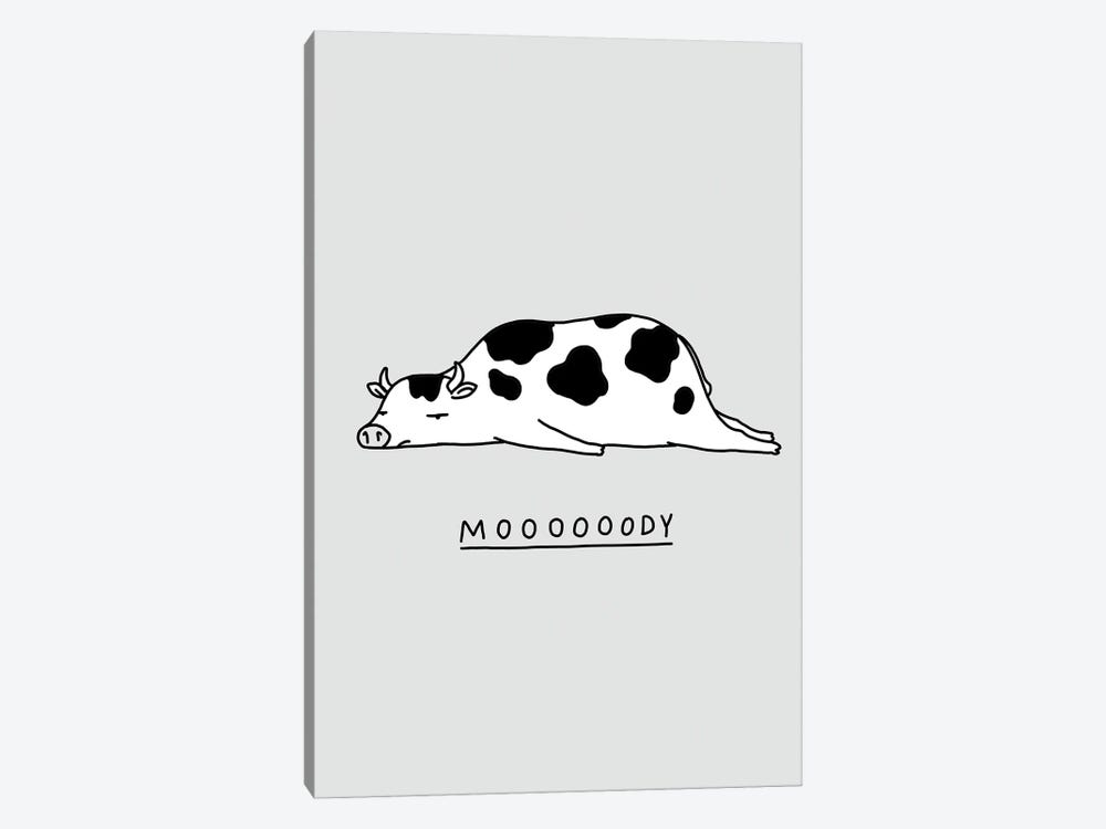Moody Animals: Cow by Lim Heng Swee 1-piece Canvas Print