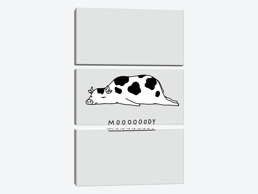 Moody Animals: Cow by Lim Heng Swee 3-piece Canvas Art Print
