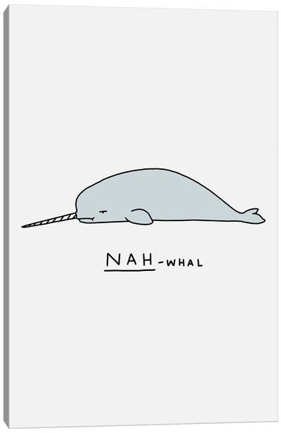 Moody Animals: Narwhal Canvas Art Print - Lim Heng Swee