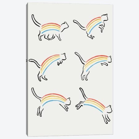 Rainbow Cats Canvas Print #LHS76} by Lim Heng Swee Canvas Art