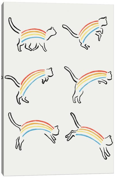 Rainbow Cats Canvas Art Print - Lim Heng Swee