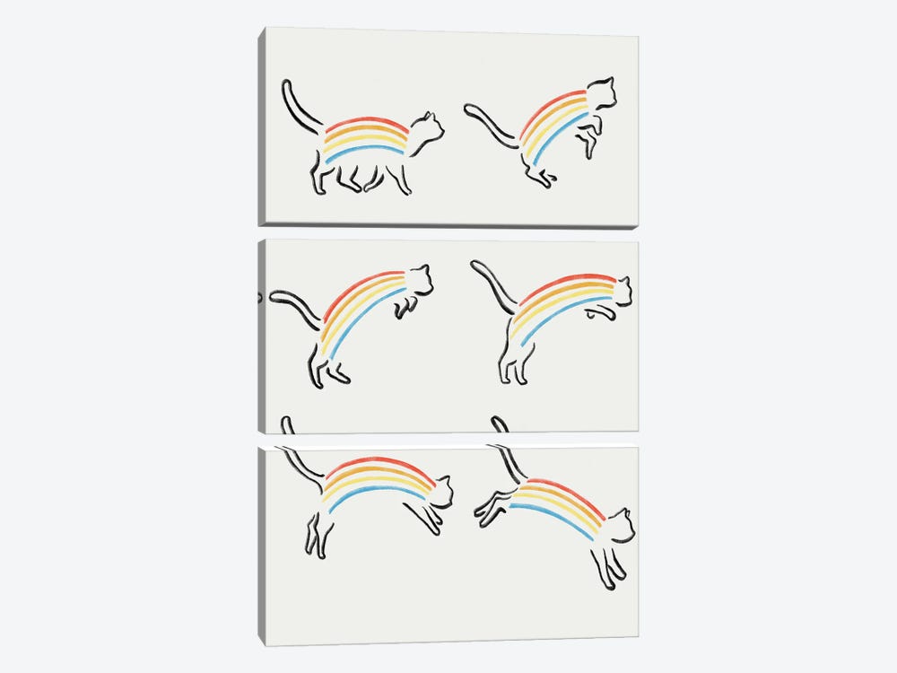 Rainbow Cats by Lim Heng Swee 3-piece Art Print