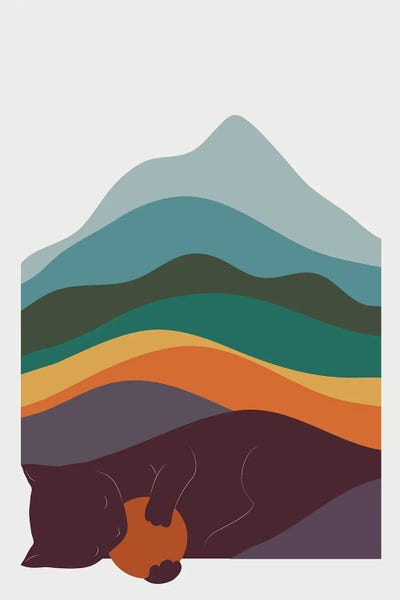 Asian Artists: Cat Landscape VIII by Lim Heng Swee