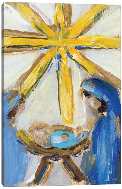 O Holy Night Canvas Art Print - Nativity Scene Art