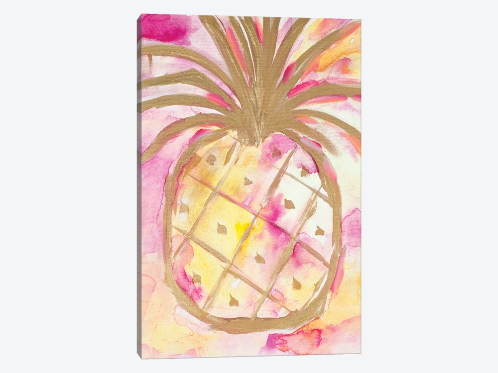 Pink Gold Pineapple by L. Hewitt 1-piece Canvas Art