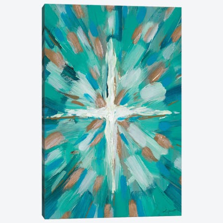 Teal Glory Canvas Print #LHW14} by L. Hewitt Canvas Artwork