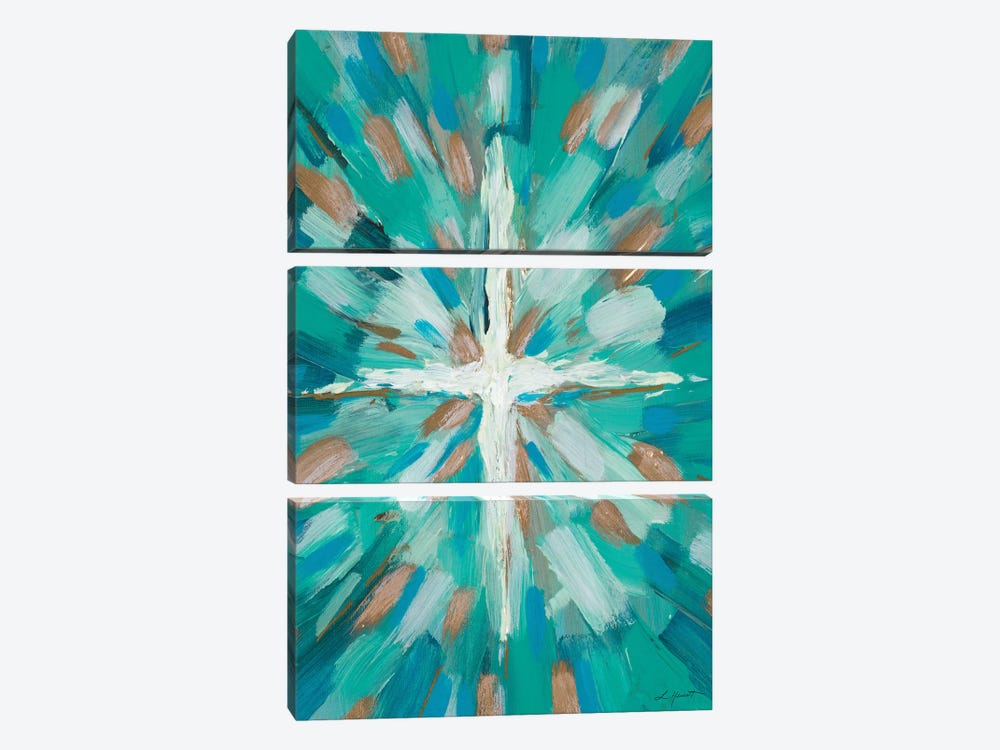 Teal Glory by L. Hewitt 3-piece Canvas Artwork