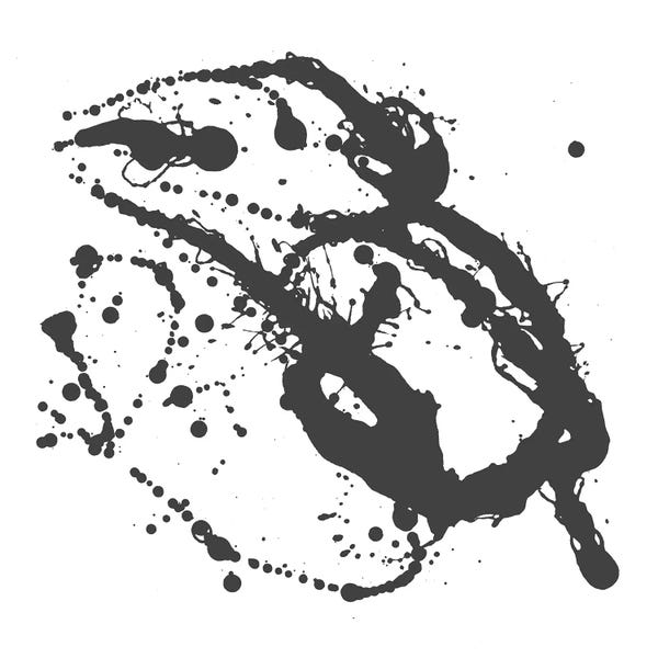 Black & White Minimalist Décor: Abstract Splash I by L. Hewitt