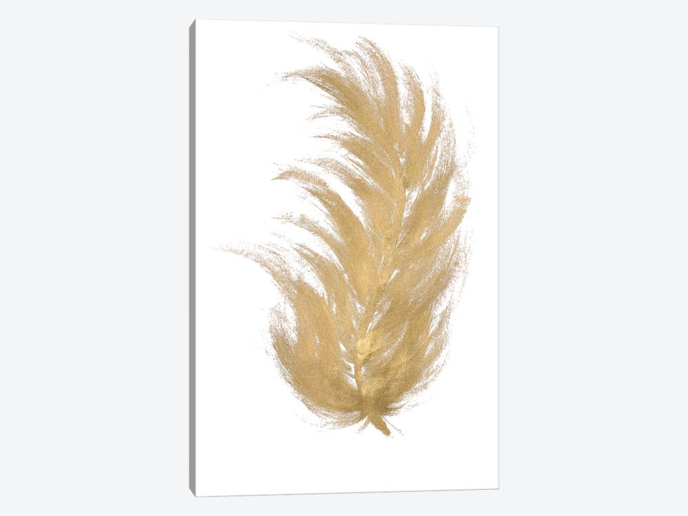 Gold Feather I by L. Hewitt 1-piece Canvas Artwork