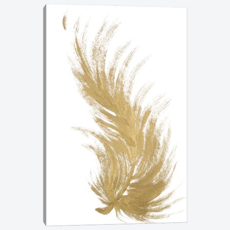 Gold Feather II Canvas Print #LHW22} by L. Hewitt Canvas Art