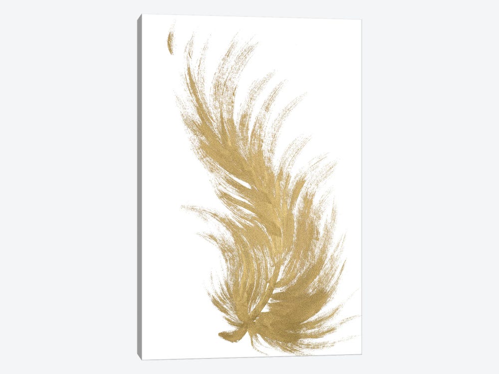 Gold Feather II by L. Hewitt 1-piece Canvas Print