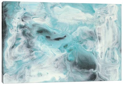 Turquoise Light II Canvas Art Print - Teal Abstract Art