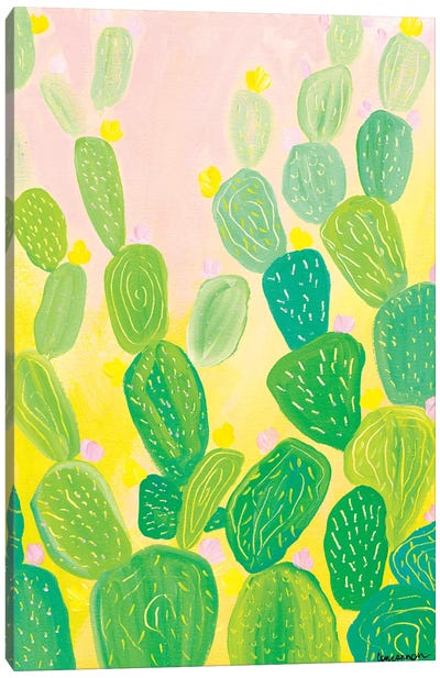 Cotton Candy Cactus Canvas Art Print - Lisa Concannon