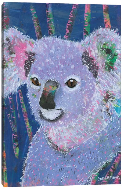 Koala -- Lavendar Canvas Art Print - Lisa Concannon